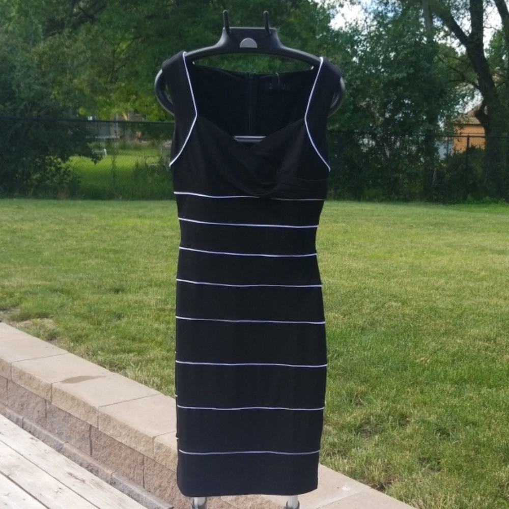 Black dress with White piping